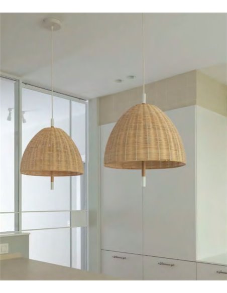 Lámpara colgante Ama – Luxcambra – Lámpara moderna de mimbre natural 