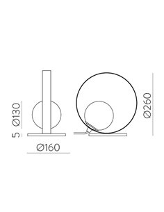 Lámpara de Mesa Halo - ACB - Lámpara bola de mesa en dorada o negro