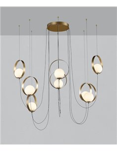 rev-Lámpara colgante Halo 8 - ACB - Diseño decorativo, 8 luces LED 2