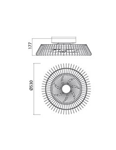 Plafón ventilador Himalaya Mini – Mantra – Diseño moderno, LED regulable, 4 velocidades