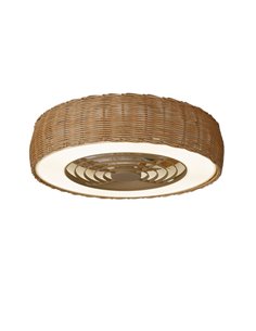 Plafón ventilador Kilimanjaro Mini – Mantra – Ventilador de ratán, LED regulable, 2 opciones de montaje 2