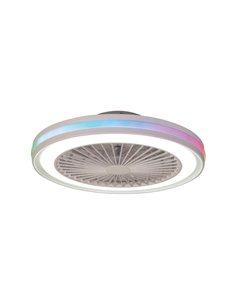 Plafón ventilador Gamer – Mantra – Diseño moderno, 3 velocidades, LED regulable