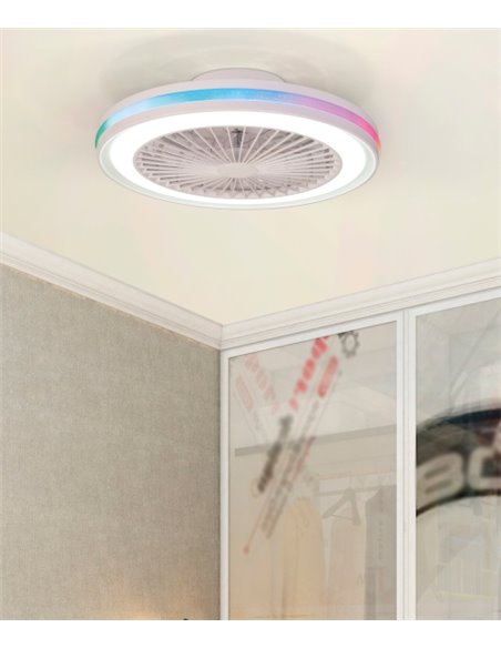 Plafón ventilador Gamer – Mantra – Diseño moderno, 3 velocidades, LED regulable