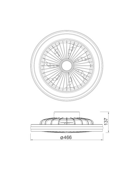 Plafón ventilador Gamer – Mantra – Diseño moderno, 3 velocidades, LED regulable