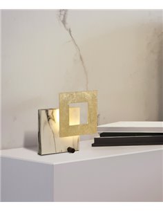 Lámpara de mesa Dalia – Mantra – Diseño elegante, lámpara de mármol en blanco o negro
