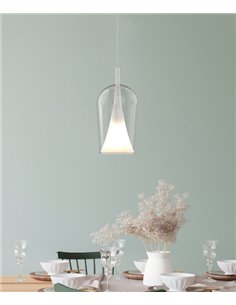 Lámpara de techo sin florón Elsa – Mantra – Colgante de cristal en 5 acabados