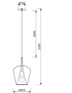 Lámpara de techo Elsa – Mantra – Pantalla de cristal cromo 2