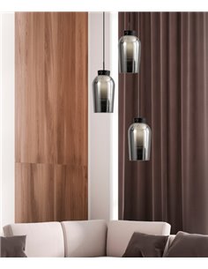 Lámpara colgante Nora – Mantra – Lámpara decorativa con 3 pantallas de cristal