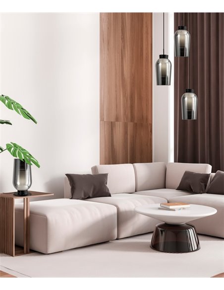 Lámpara colgante Nora – Mantra – Lámpara decorativa con 3 pantallas de cristal