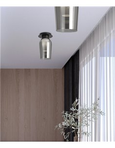 Plafón de techo Nora – Mantra – Pantalla de cristal transparente