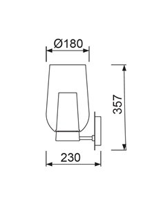Aplique de pared Nora – Mantra – Lámpara decorativa con pantalla de cristal transparente