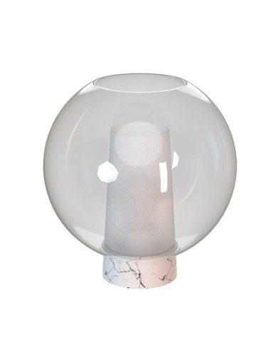Lámpara de mesa Nora – Mantra – Diseño bola, pantalla de cristal