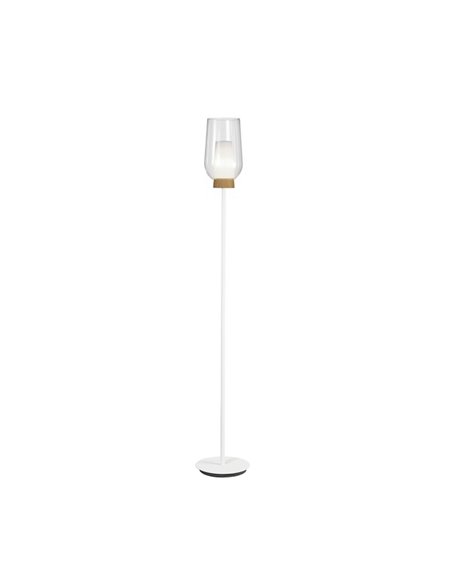 Lámpara de pie Nora – Mantra – Pantalla de cristal, diseño moderno