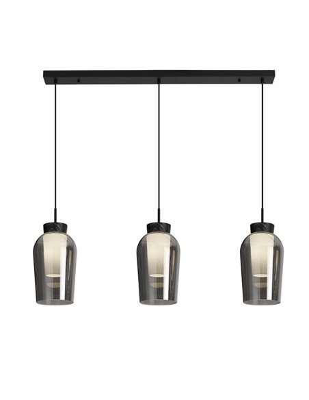 Lámpara colgante Nora – Mantra – Diseño lineal, pantallas de cristal