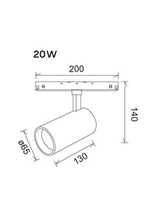 Foco de techo para carril 48V Magneto – Mantra – LED regulable/no regulable, acabado negro 2