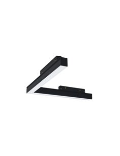 Ángulo difusor para carril 48V Magneto – Mantra – Acabado negro, LED regulable/no regulable