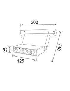Foco lineal para carril 48V Magneto – Mantra – Acabado negro, disponible en 2 tamaños 2