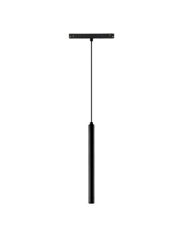 Lámpara colgante para carril 48V Magneto – Mantra – Diseño tubular minimalista, acabado negro
