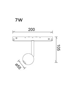 Foco de carril 48V Magneto – Mantra – Lámpara LED regulable, disponible en dorado o negro 2