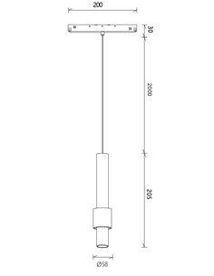 Lámpara colgante para carril 48V – Mantra – Diseño minimalista en negro y dorado 2