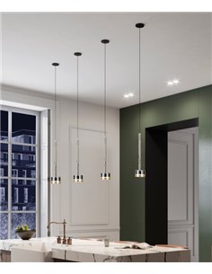 Lámpara colgante Tonic – Mantra – Diseño moderno, pantalla de cristal en 4 colores