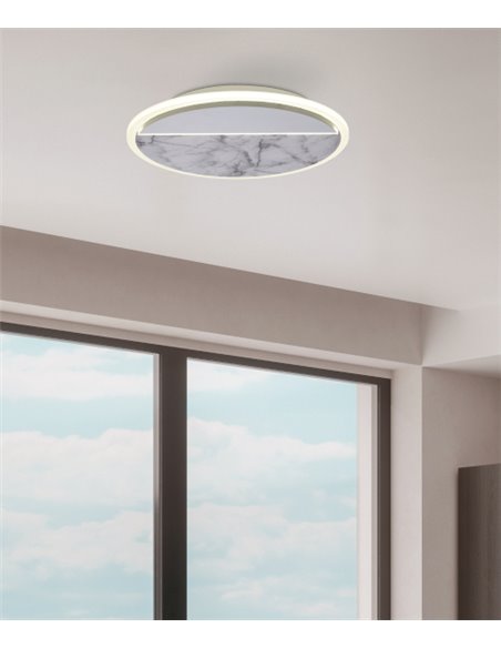 Plafón de techo Mármol – Mantra – Lámpara LED de mármol blanco