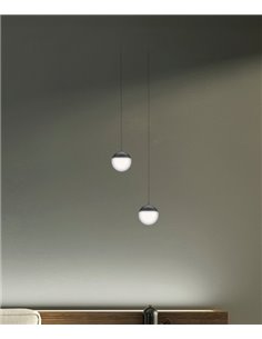 Lámpara colgante empotrable Kilda – Mantra – Pantalla esférica, disponible en blanco, negro y oro