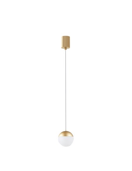 Lámpara colgante Kilda – Mantra – Pantalla esférica, disponible en blanco, negro y oro