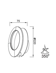 Aplique de pared Toronto – Mantra – Luz orientable en blanco o negro