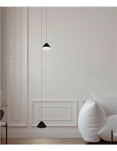 Lámpara colgante Gruissan – Mantra – Disponible en blanco o negro, pantalla cónica