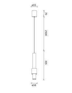 Lámpara colgante Clifton – Mantra – Lámpara tubular minimalista en 2 colores