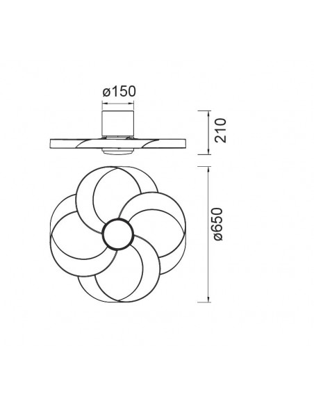 Ventilador con luz Rose – Mantra – Diseño inspirado en la naturaleza, Regulable, 6 velocidades