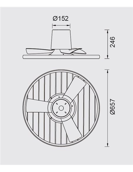 Plafón ventilador Soho – Mantra – Diseño moderno en 3 colores, luz regulable 2700-5000K