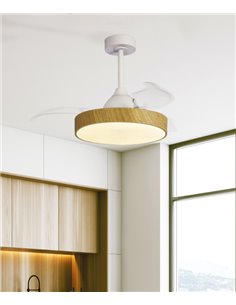 Ventilador con luz Alaska Mini – Mantra – Luz regulable, mando incluido, 8 velocidades