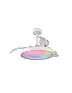 Plafón Ventilador de techo Siberia - Mantra - Ventilador con aspas retráctiles, luz RGB, 50Ø