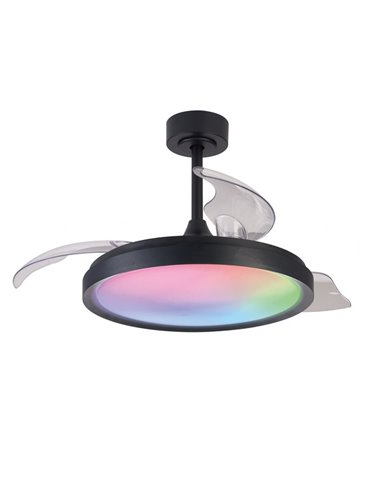 Plafón ventilador de techo Siberia – Mantra – Ventilador con aspas desplegables, luz RGB