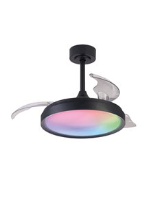 Plafón ventilador de techo Siberia Mini – Mantra – Aspas desplegables, luz RGB