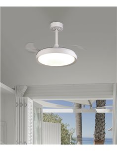 Ventilador plafón Mistral Mini – Mantra – Aspas desplegables, 6 velocidades