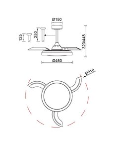 Ventilador Plafón Mistral Mini - Mantra - Aspas retráctiles, altura adaptable