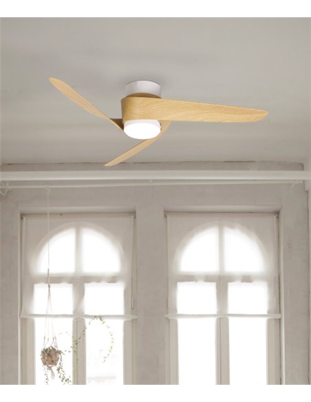 Ventilador de techo con luz Island – Mantra – Ventilador LED moderno en blanco, negro o madera