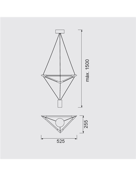 Lámpara colgante LED Electra – Mantra – Diseño geométrico minimalista, acabado negro