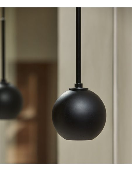 Lámpara colgante Lita 2 - Aromas - Lámpara bola de madera, Altura regulable, LED COB 3000K