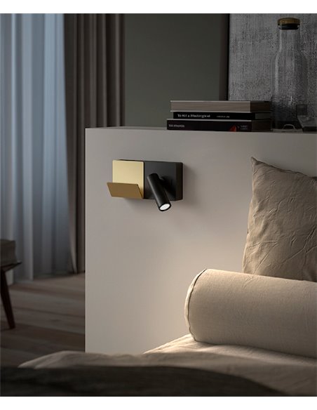 Aplique de pared E-lamp Mini – LedsC4 – Lámpara de lectura con cargador USB, LED 2700K 137 lm