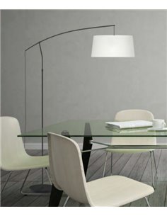 Lámpara de pared Arco – Luxcambra – Lámpara de lectura, diseño en forma de arco negro y pantalla blanca