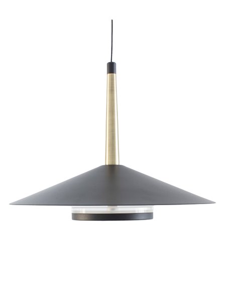 Lámpara Colgante Orion 1 luz - Mantra - Lámpara de techo elegante y minimalista, color negro o cuero y dorado