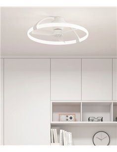 Plafón ventilador Nepal, by José Ignacio Ballester - Mantra - SMART y silencioso, diseño moderno, blanco/negro