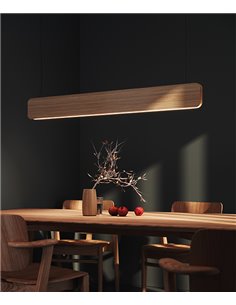 Lámpara colgante Nina – Luz Negra – Lámpara LED de roble natural, altura regulable