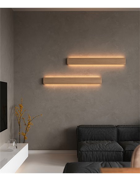 Aplique de pared Nina – Luz Negra – Lámpara de madera en 2 tamaños, LED no regulable/Dali-Push