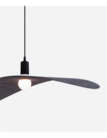 Lámpara colgante acústica Wayra – Luz Negra – Pantalla decorativa de lana de PET, 5 colores