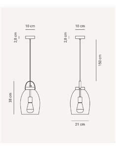 Lámpara colgante Lantern – Fokobu – Lámpara vintage de cristal transparente o fumé